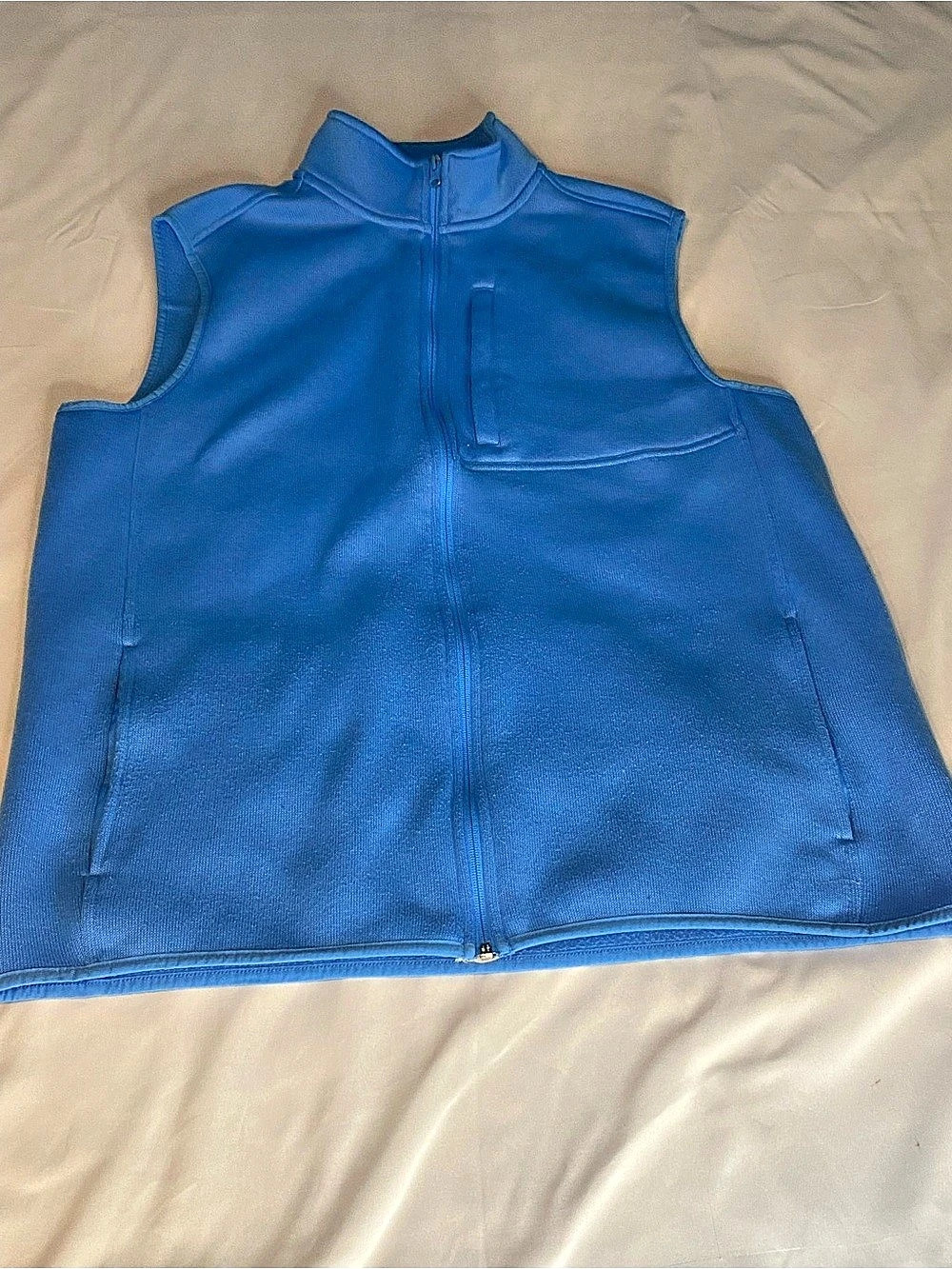 Lands' End Men's Blue Full-Zip Fleece Vest XXL/T